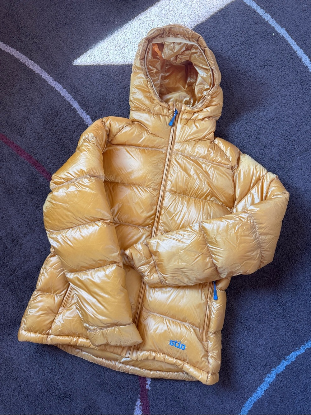 Stio Women’s Hometown Down Hooded Jacket in Mustard Yellow